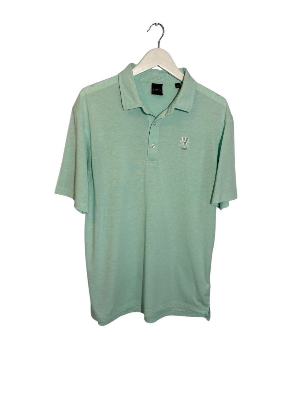 Dunning Golf mint green  chest logo polo shirt - XL